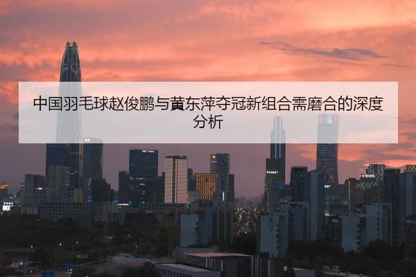 中国羽毛球赵俊鹏与黄东萍夺冠新组合需磨合的深度分析